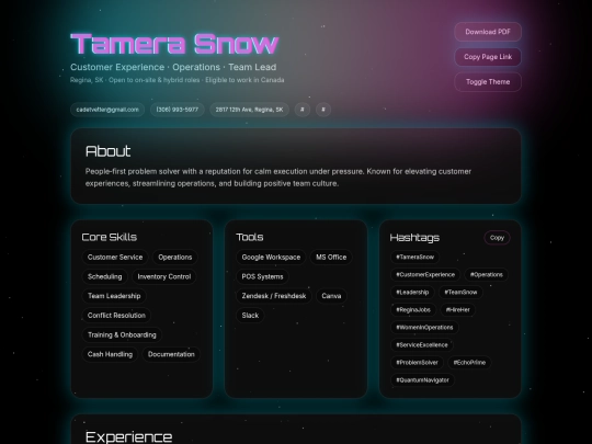 Tamera_Resume screenshot