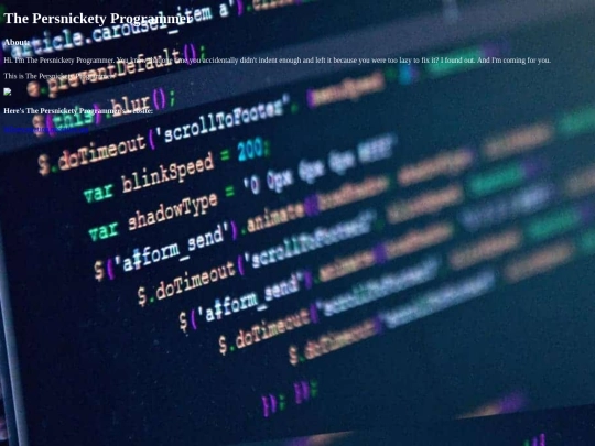 Profiles/thePersnicketyProgrammerProfilePage screenshot