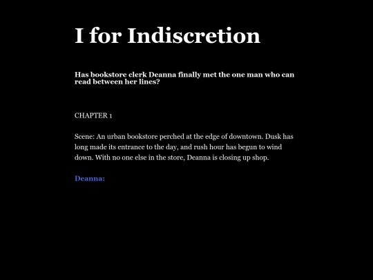 _I_ for Indiscretion screenshot