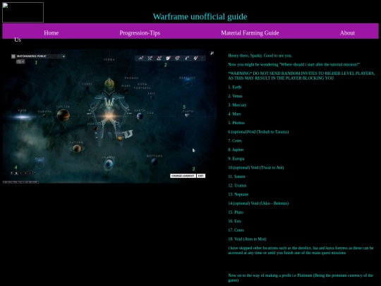Progression tips screenshot