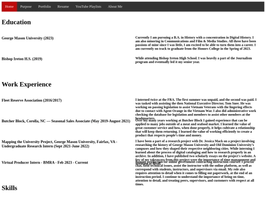 resume screenshot