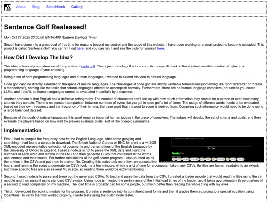blog/Sentence-Golf-Notes screenshot