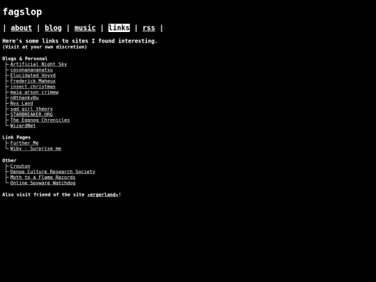 links screenshot