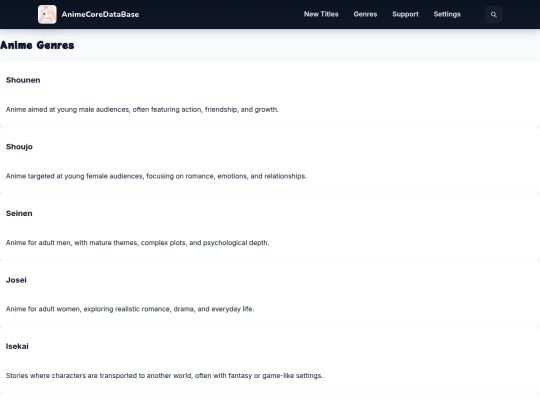 genres screenshot