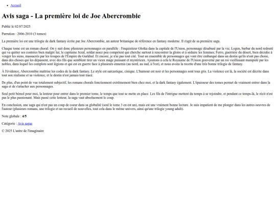 avis-sagas/avis-saga-la-premiere-loi screenshot