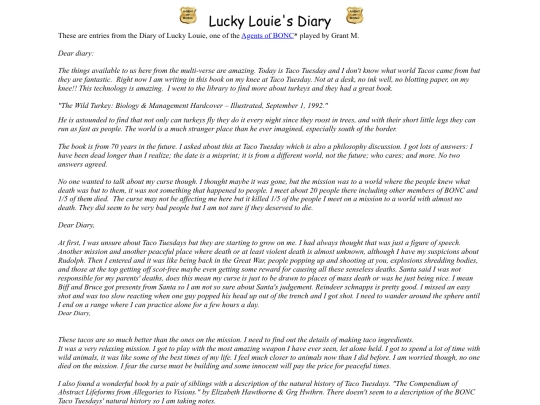 BONC/Lucky Louie's Diary screenshot