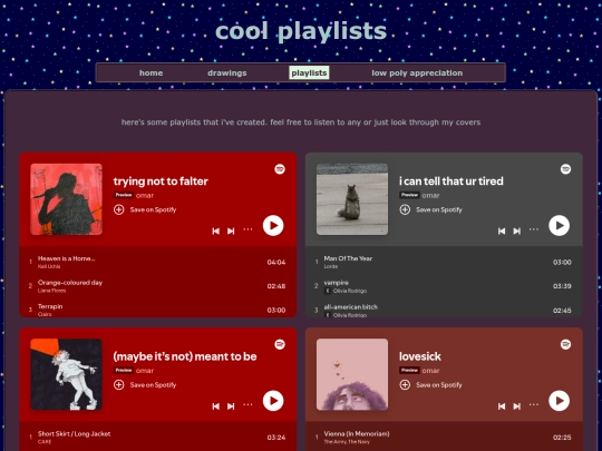 pages/playlists screenshot