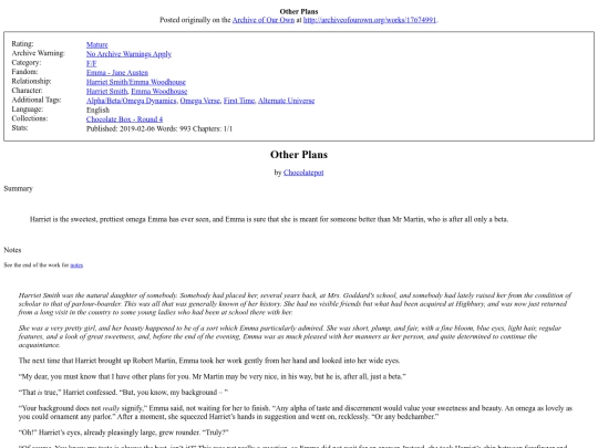 Fics/Other Plans screenshot