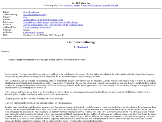 Fics/Our Little Gathering screenshot