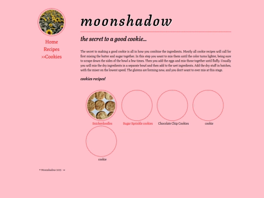 recipes/cookies screenshot