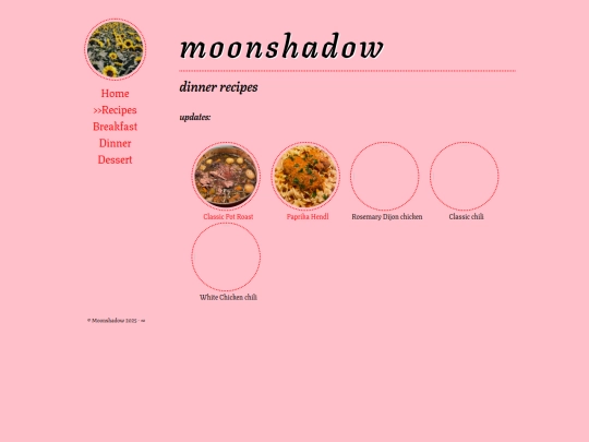 recipes/dinner screenshot
