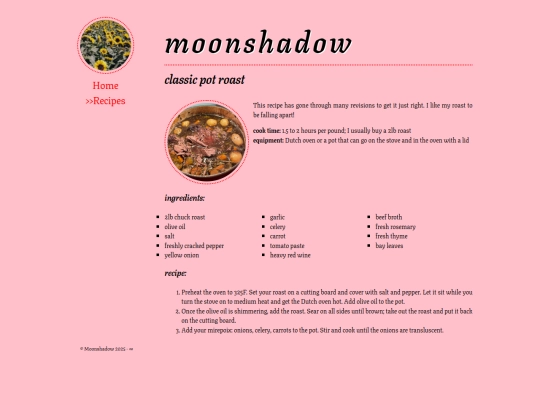 recipes/roast screenshot