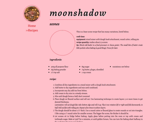 recipes/scones screenshot