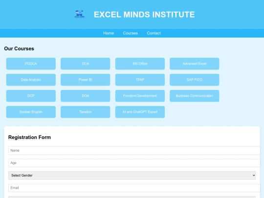 computer education/excel mind screenshot