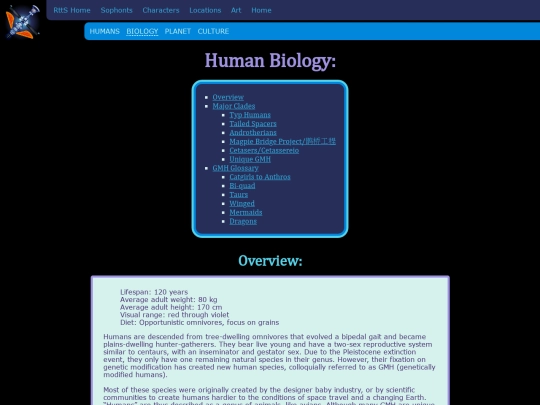 RunawayToTheStars/Sophonts/Humans/Biology screenshot