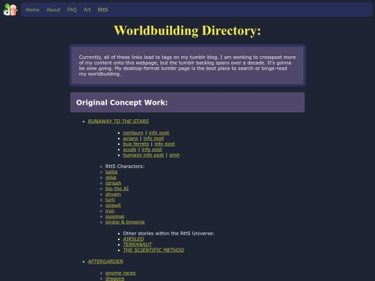 WorldbuildingDirectory screenshot