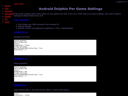 gaming/emu/android/dolphin/pergamesettings screenshot