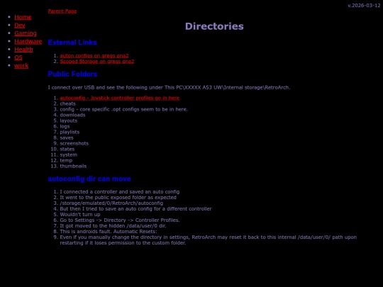 gaming/emu/android/retroarch/directories screenshot