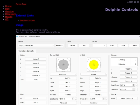 gaming/emu/gamecube/dolphin/controls screenshot