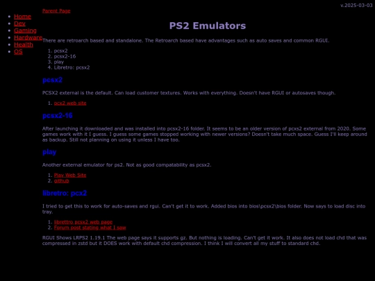 gaming/emu/ps2/emulators screenshot