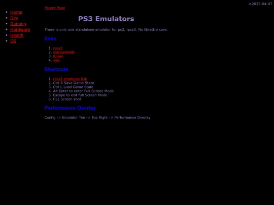 gaming/emu/ps3/emulators screenshot