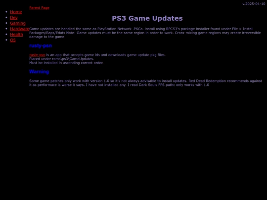 gaming/emu/ps3/gameupdates screenshot