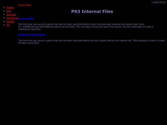 gaming/emu/ps3/internalfiles screenshot