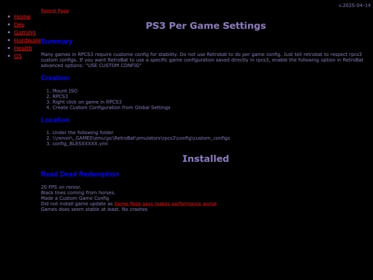 gaming/emu/ps3/pergamesettings screenshot