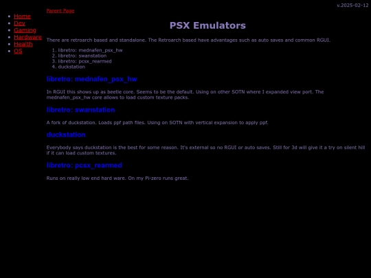 gaming/emu/psx/emulators screenshot