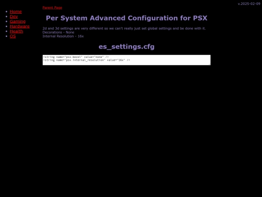 gaming/emu/psx/persyssettings screenshot