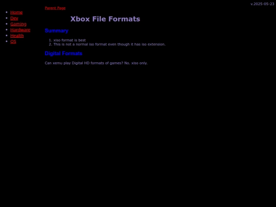 gaming/emu/xbox/fileformats screenshot