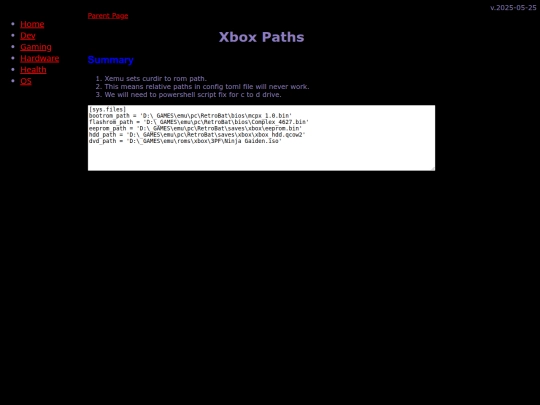 gaming/emu/xbox/paths screenshot
