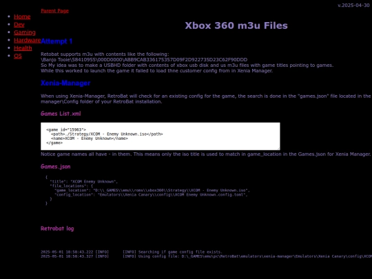 gaming/emu/xbox360/m3ufiles screenshot