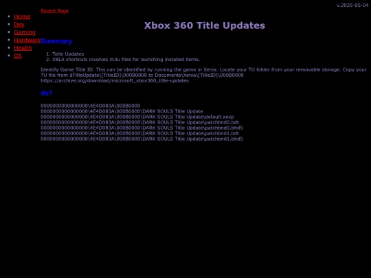 gaming/emu/xbox360/titleupdates screenshot