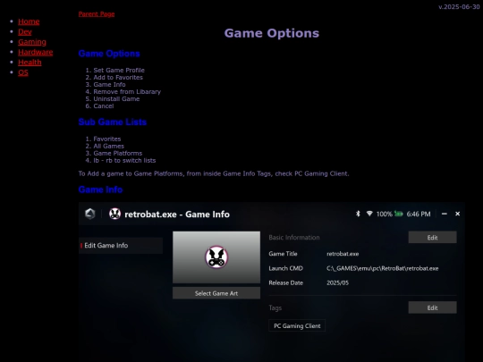 gaming/handhelds/Allyz1e/armourycrate/gameOptions screenshot