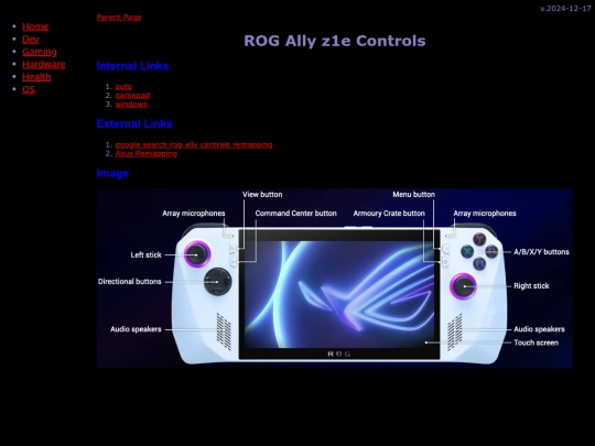 gaming/handhelds/Allyz1e/controls screenshot