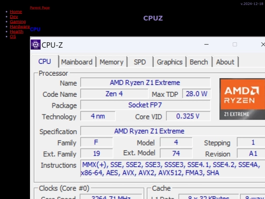 gaming/handhelds/Allyz1e/specs/cpuz screenshot