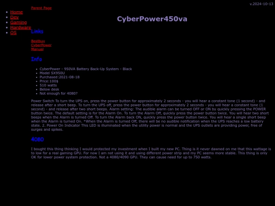 hardware/UPS/CyberPower950va screenshot
