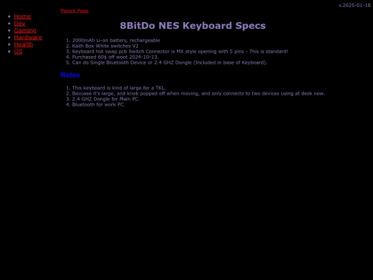 hardware/keyboards/8bitdo/specs screenshot