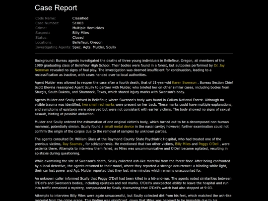 x-files/case-files/01x01_pilot/report screenshot