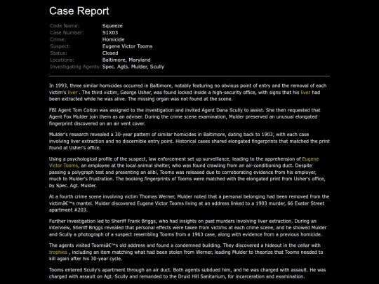 x-files/case-files/01x03_squeeze/report screenshot