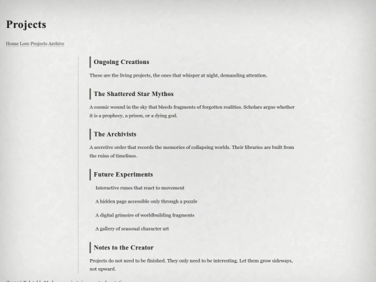 projects screenshot