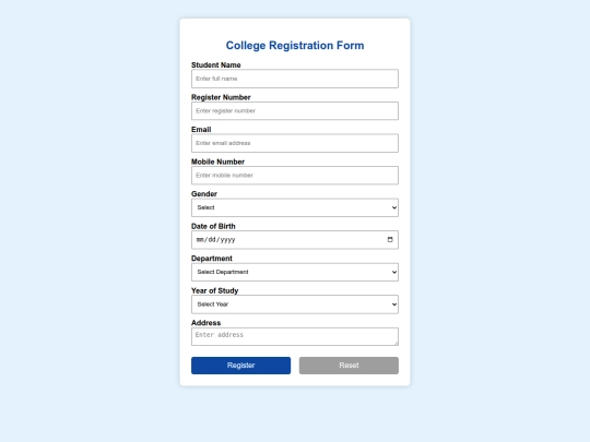 FIRST WEB CREATION/registration screenshot