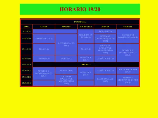 horario/horario screenshot