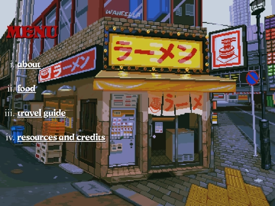 menu screenshot