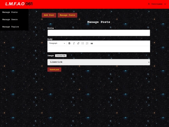 admin/posts/create screenshot