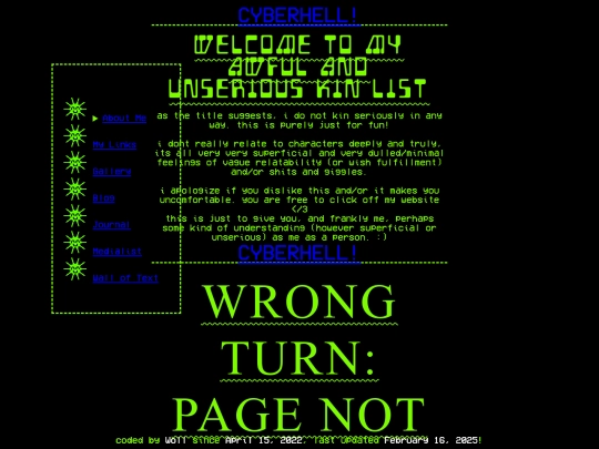 shitty-kin-list screenshot