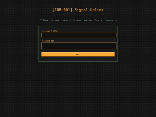 comms/message-board screenshot