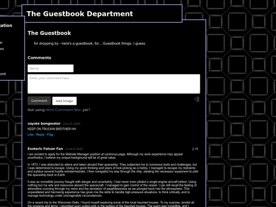 guestbook screenshot