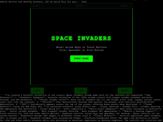 invaders screenshot